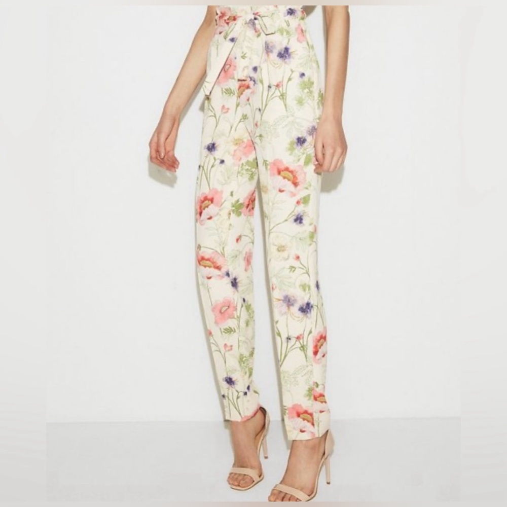 Express high rise ankle floral pants